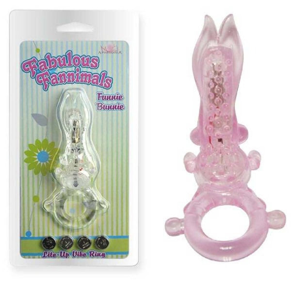 Funny Bunny Vibe Cock Ring (Clear)
