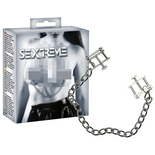 Sextreme Nipple Chain with Metal Square Vice Clamps 110gm
