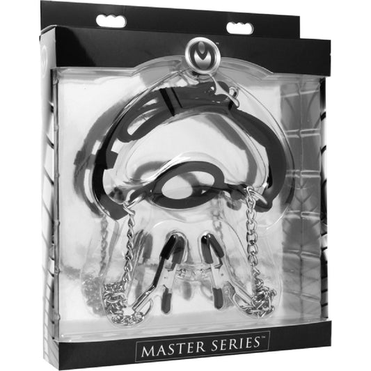 Mutiny Silicone O-Ring Gag With Nipple Clamps 2