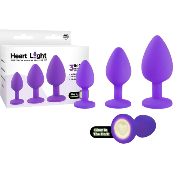 Heart Light High Grade Silicone Training Kit 3in1 Purple