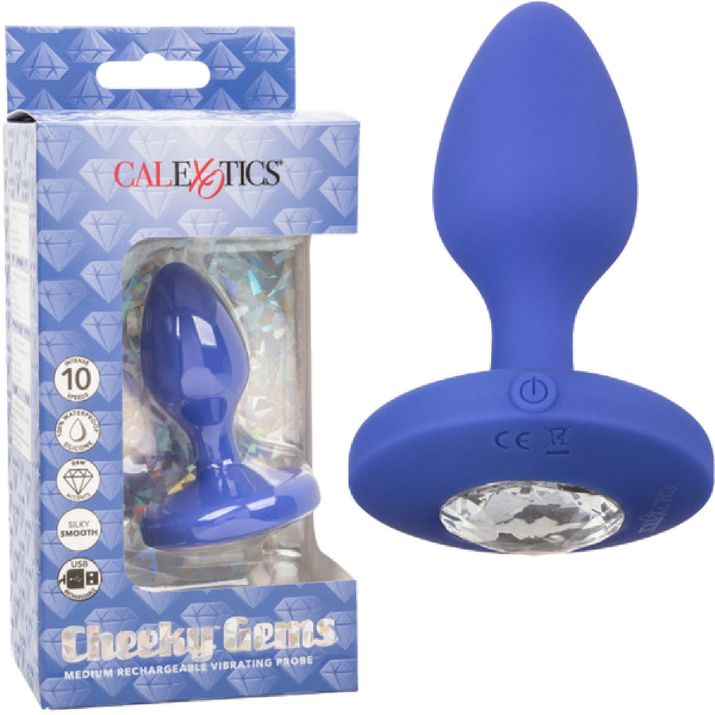 Cheeky Gems Medium Rechargeable Vibrating Probe Purple