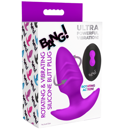 Rotating & Vibrating Silicone Butt Plug w/ Remote