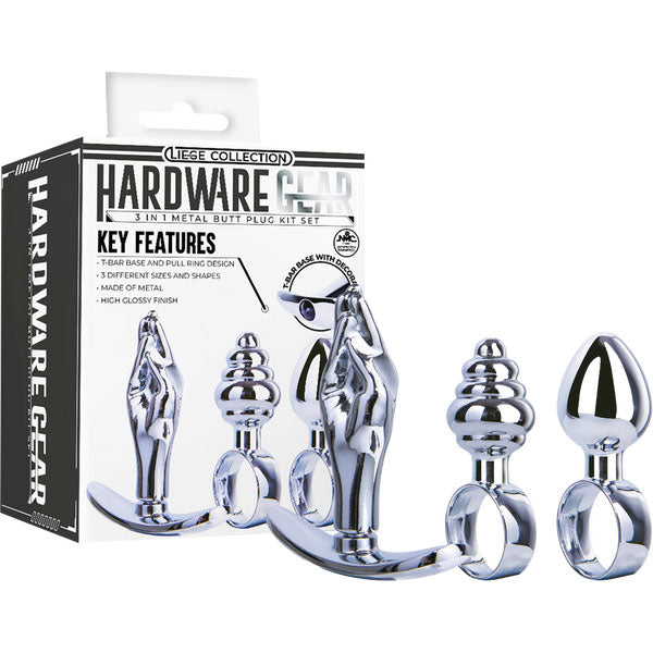 3 in 1 Metal Butt Plug Kit Set
