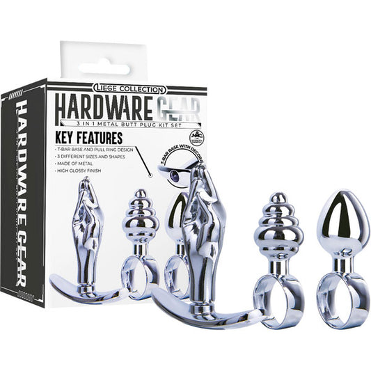 3 in 1 Metal Butt Plug Kit Set