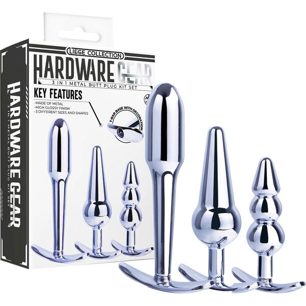 3 in 1 Metal Butt Plug Kit Set