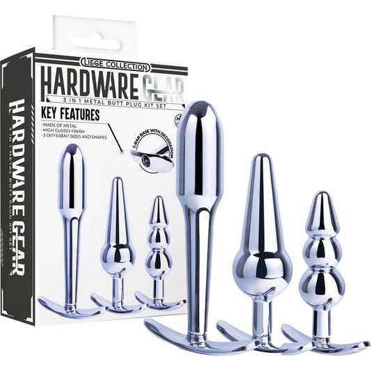 3 in 1 Metal Butt Plug Kit Set