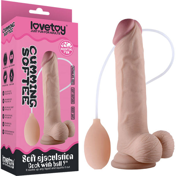 9" Soft Ejaculation Cock With Ball