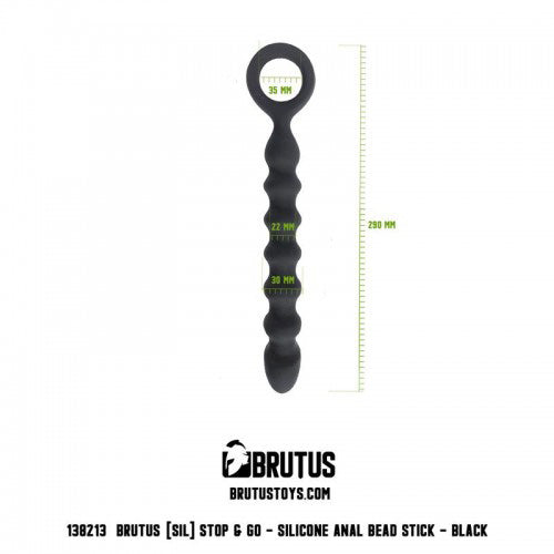 Stop & Go - Silicone Anal Bead Stick - Black 4