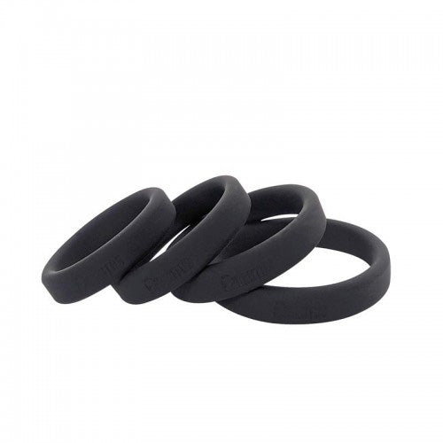 Flat Slick - Silicone Cock Ring - Black 4