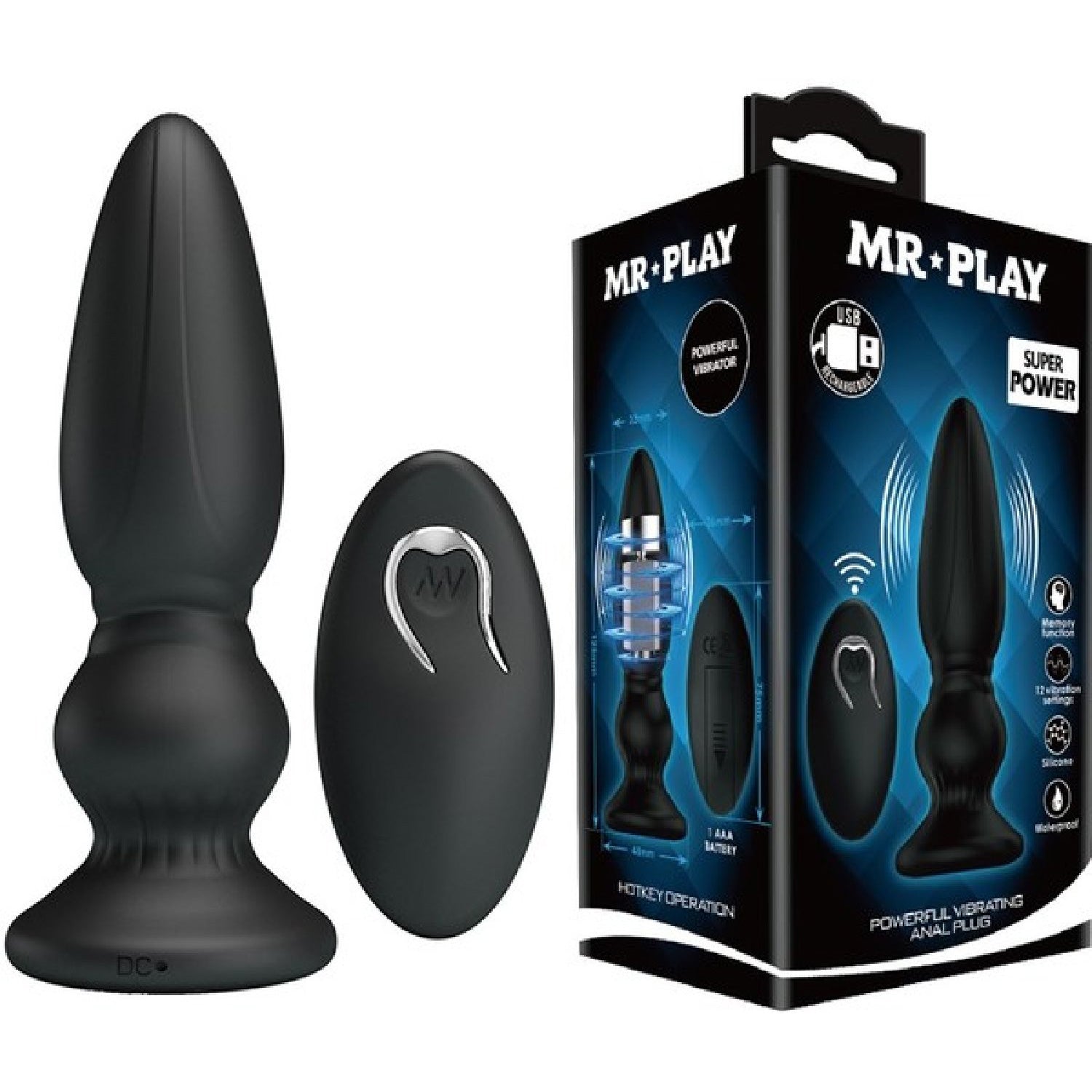Powerful Vibrating Anal Plug (Black) 2