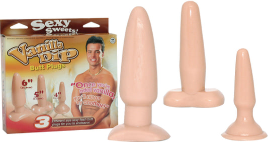 Vanilla Dip Butt Plugs (Flesh) 2