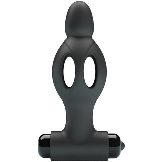 Silicone Vibrating Anal Plug (Black) 3