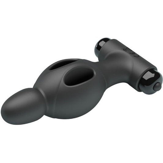 Silicone Vibrating Anal Plug (Black) 4