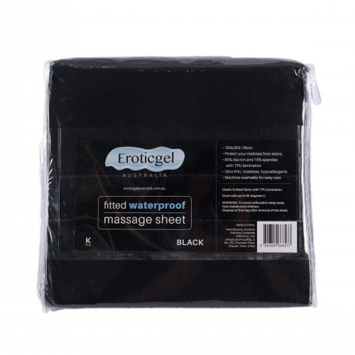 Black Waterproof Fitted Sheet KING 5