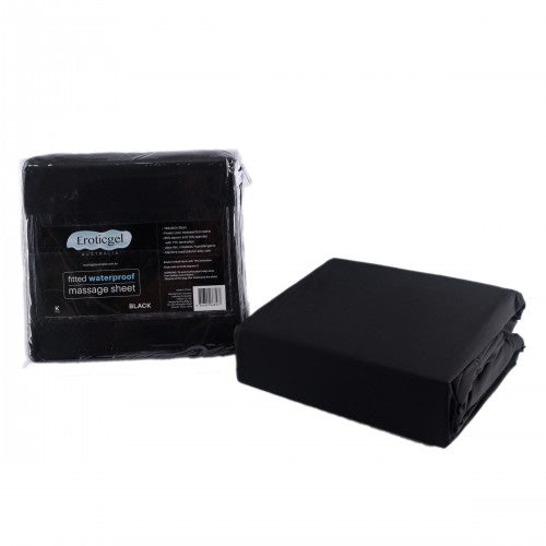 Black Waterproof Fitted Sheet KING 6