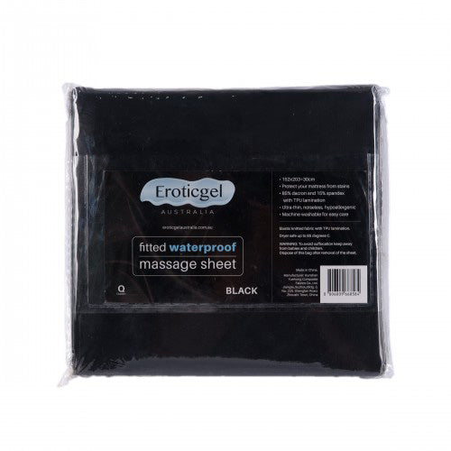 Black Waterproof Fitted Sheet QUEEN 2