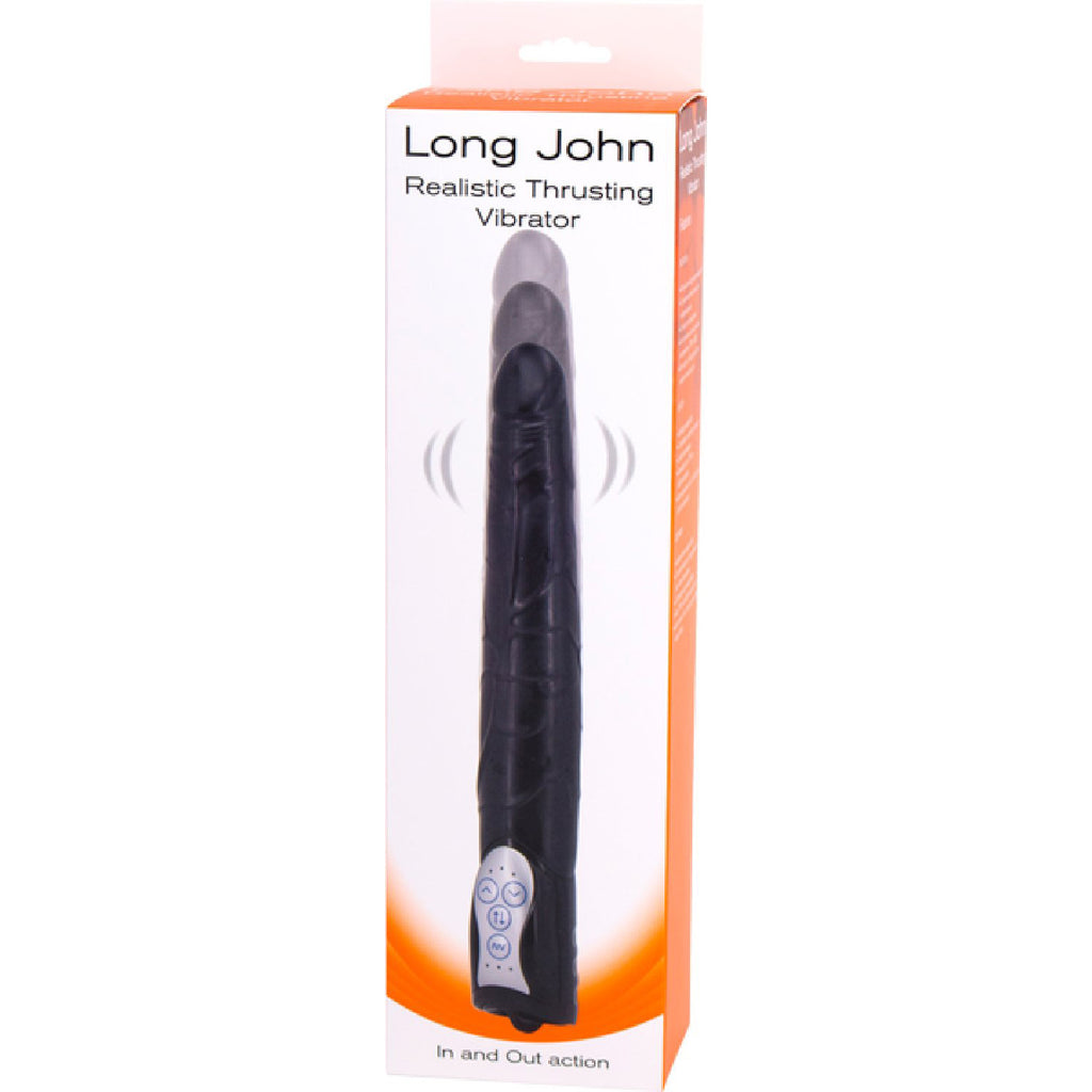 Long John Realistic Thrusting Vibrator Black 
