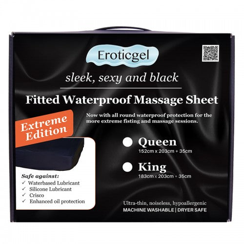 Black Waterproof Fitted Sheet DOUBLE