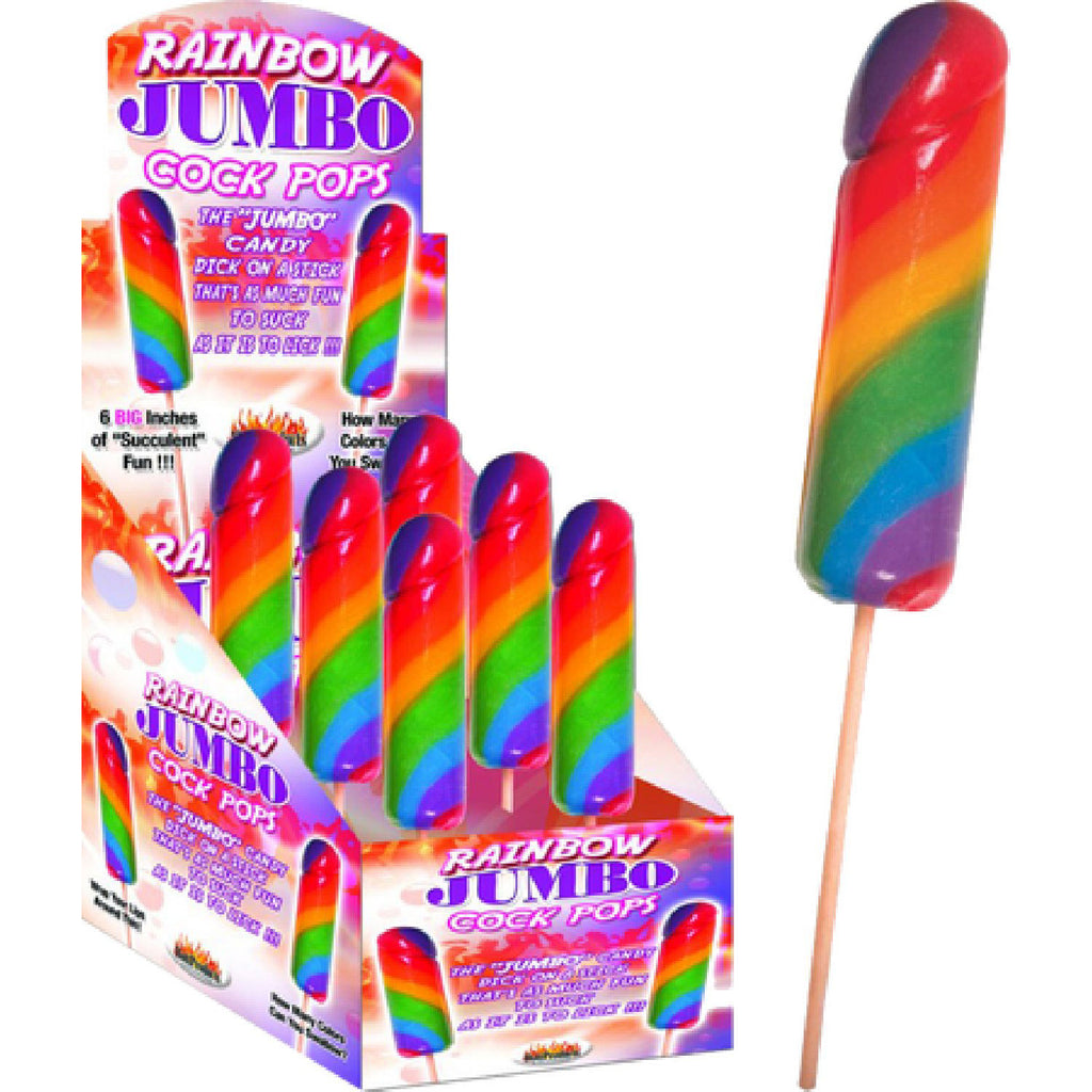 Jumbo Rainbow Cock Pops (6 X Display)