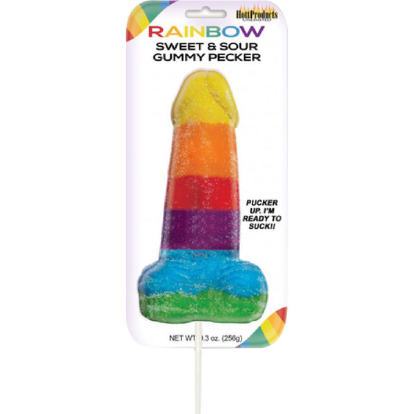 Sweet & Sour Jumbow Rainbow Gummy Cock Pop
