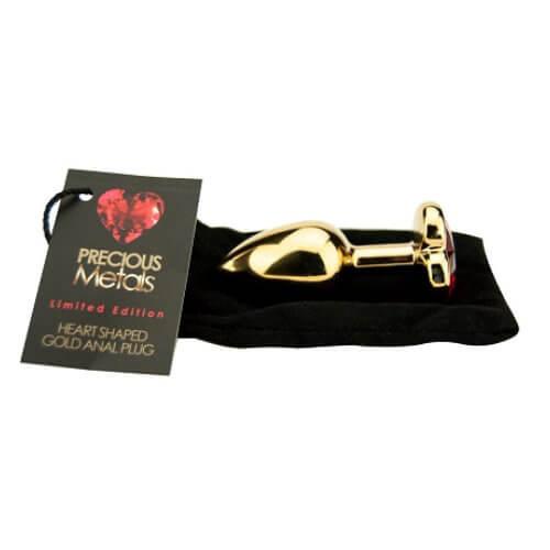 Precious Metals Heart Shaped Anal Plug-Gold 2