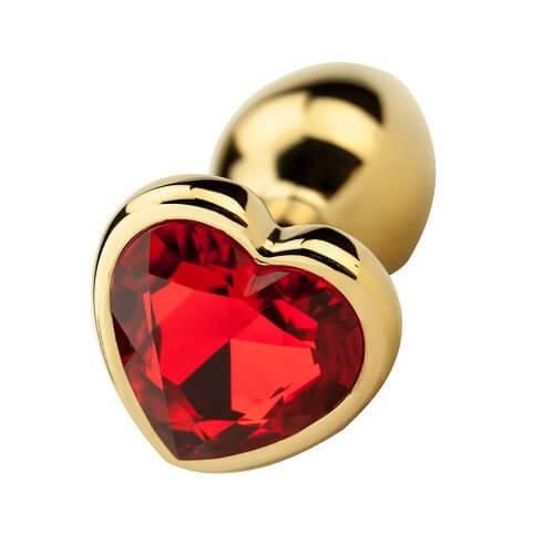 Precious Metals Heart Shaped Anal Plug-Gold