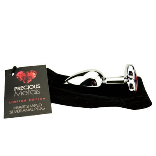 Precious Metals Heart Shaped Anal Plug Silver 2