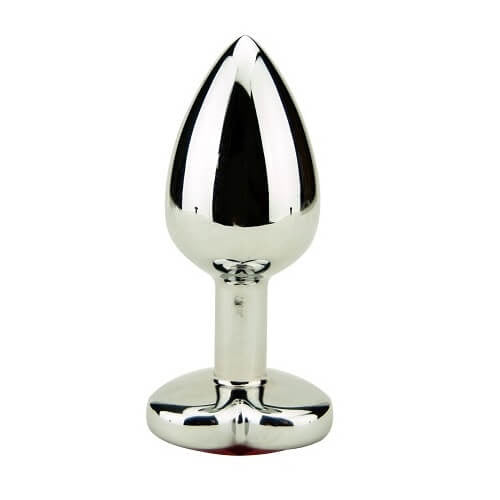 Precious Metals Heart Shaped Anal Plug Silver