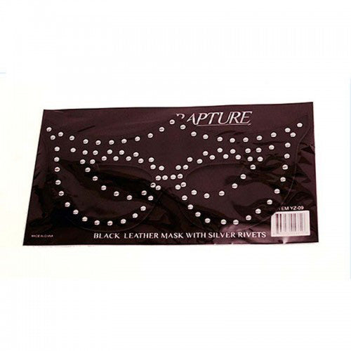 Rapture Black Leather Mask with Silver Rivets 1