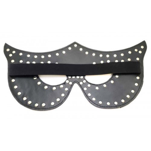 Rapture Black Leather Mask with Silver Rivets 2
