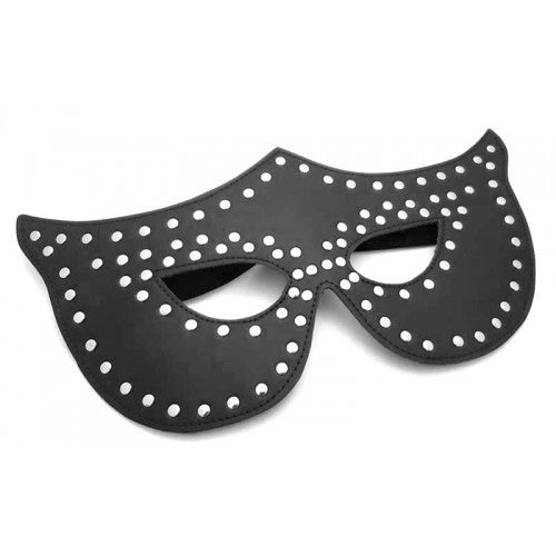 Rapture Black Leather Mask with Silver Rivets 4