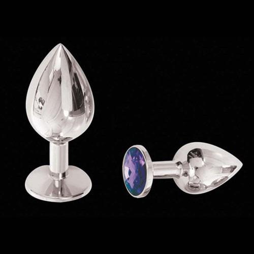 Rapture Butt Plug: Polished Stainless Steel Butt Plug (Set of 2 with Blue Crystal) 2