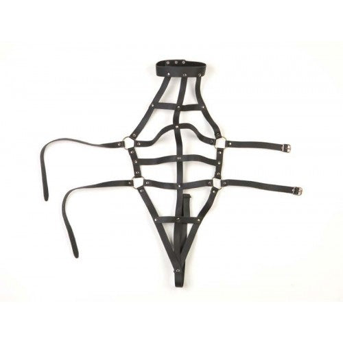Rapture Female Leather Bondage Harness 4