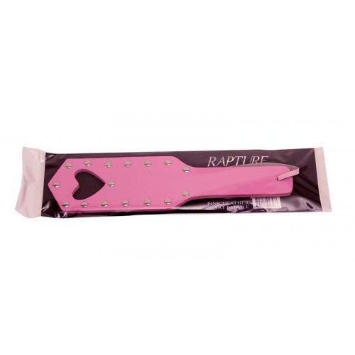 Rapture Pink Heart Shaped Leather Paddle 1