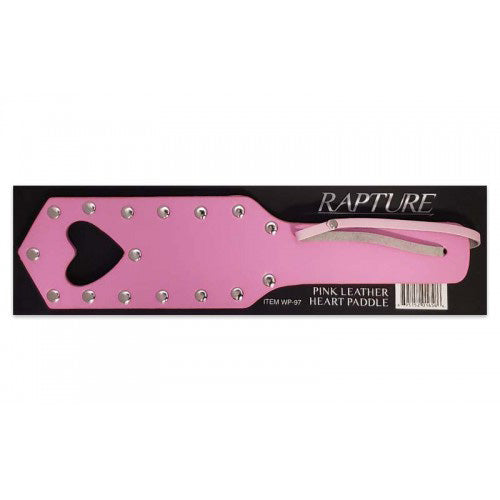 Rapture Pink Heart Shaped Leather Paddle 2