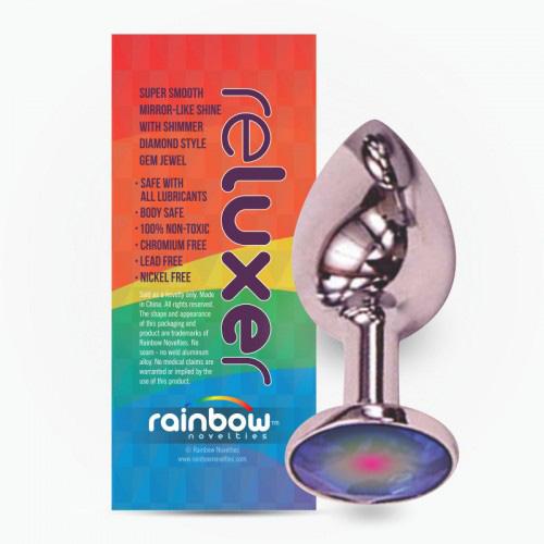 Rapture Reluxer Butt Plug Silver Chromed Butt Plug with Shimmer Jewel - Large 1