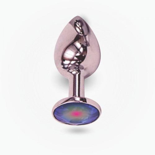 Rapture Reluxer Butt Plug Silver Chromed Butt Plug with Shimmer Jewel - Large 2