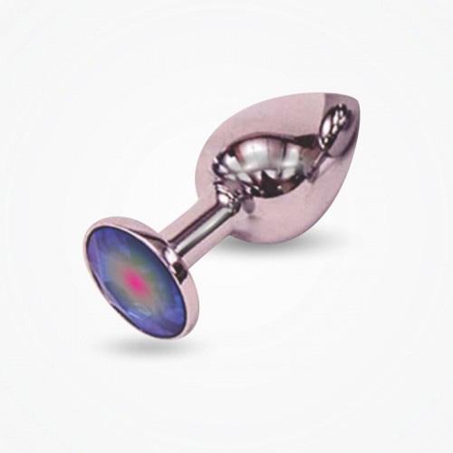 Rapture Reluxer Butt Plug Silver Chromed Butt Plug with Shimmer Jewel - Large 3