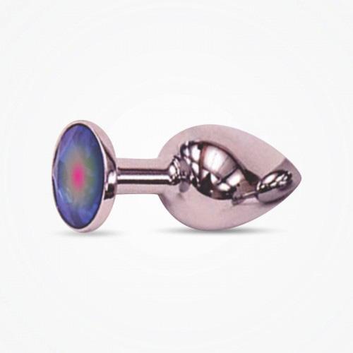 Rapture Reluxer Butt Plug Silver Chromed Butt Plug with Shimmer Jewel - Large 4