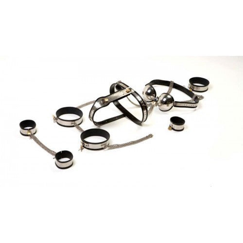 Rapture Stainless Steel Female Bondage Suite - Large (9 Piece Set) 1