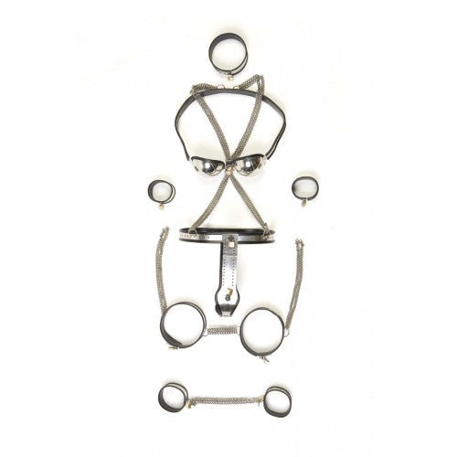 Rapture Stainless Steel Female Bondage Suite - Small (9 Piece Set) 3