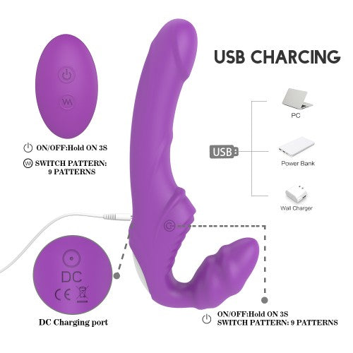 STIM U Dual Ended Silicone Rechargeable Vibrator Purple (5)