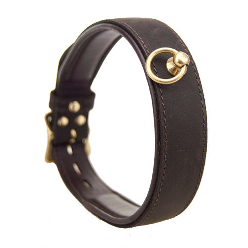 bondage bound nubuck choker with o ring black