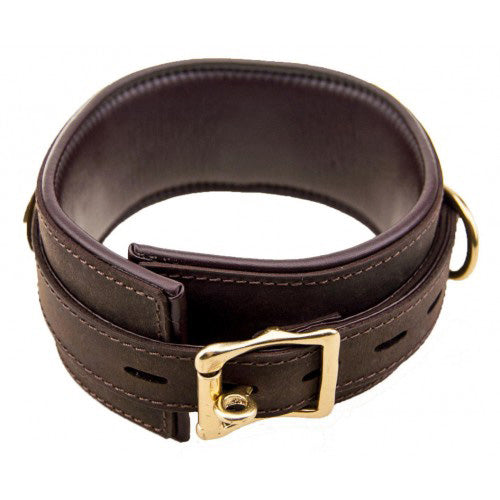 bondage bound nubuck leather collar