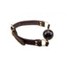 bondage bound solid ball gag brown