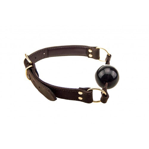 bondage bound solid ball gag brown