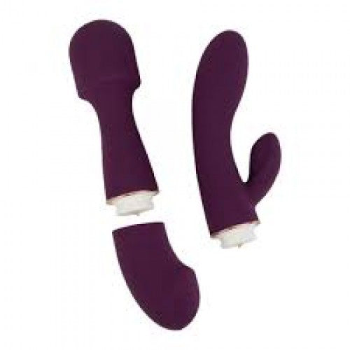 dua interchangeable vibrator & attachments purple