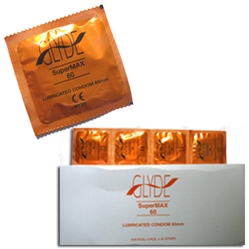condoms & dams glyde supermax large condoms bulk orange