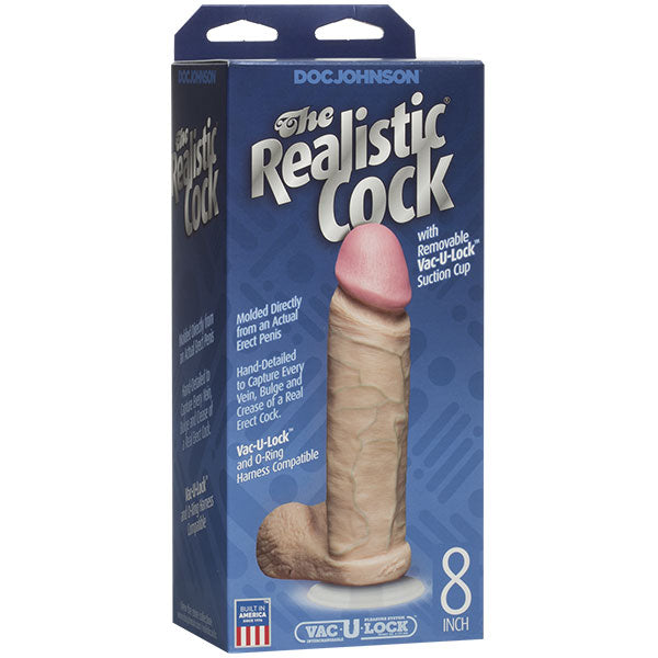 Cock 8" With Removable Vac-U-Lock Suction Cup (Vanilla)