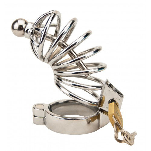 Impound Corkscrew Male Chastity Device with Penis Plug 3